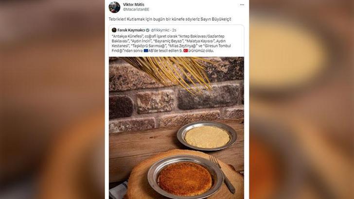 Macaristan Büyükelçisi Matis’ten ‘künefe’ mesajı