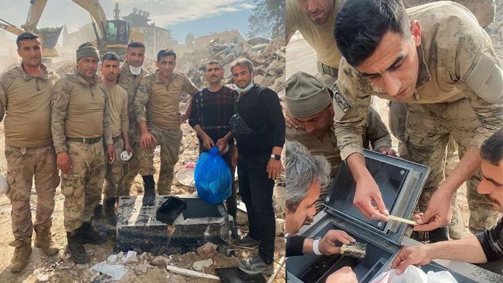 Hatay'da enkazdan çıkarılan 1 kilogram altın sahibine teslim edildi
