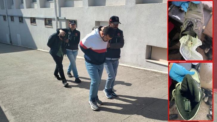 Ayakkabılarından anahtar görünümlü hassas terazi ile uyuşturucu çıktı