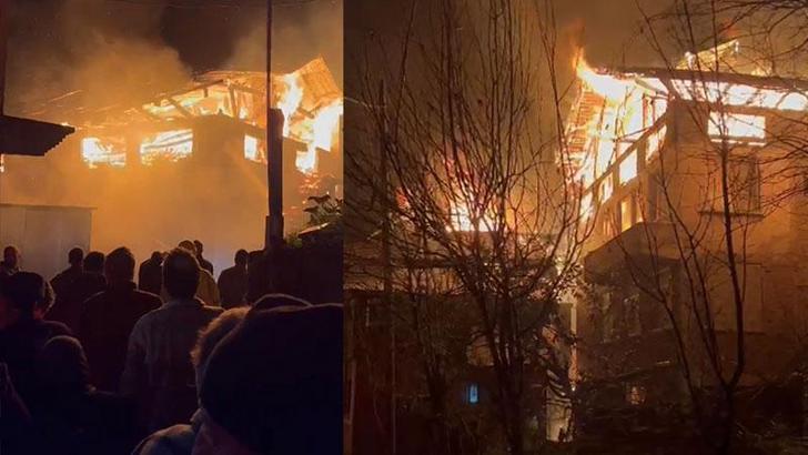 Rize'de baca yangını; 2 ev küle döndü