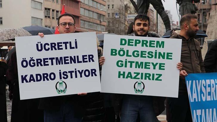 Ücretli öğretmenlerden 'kadro' talebi: Deprem bölgesinde çalışmaya hazırız