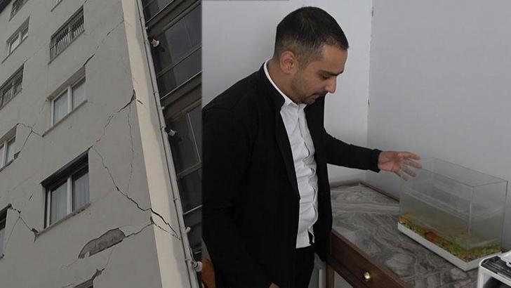 44 gün sonra girdiği hasarlı evinde balıklarını canlı buldu