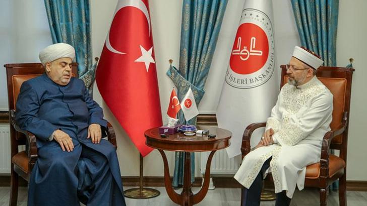Diyanet İşleri Başkanı Erbaş, Kafkas Müslümanları İdaresi Başkanı Paşazade ile bir araya geldi