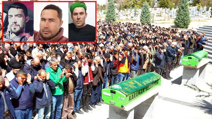 Kazada ölen mermer ocağı işçileri, son yolculuklarına uğurlandı