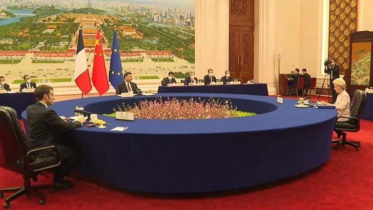 Leyen, Macron ve Cinping, üçlü toplantı gerçekleştirdi