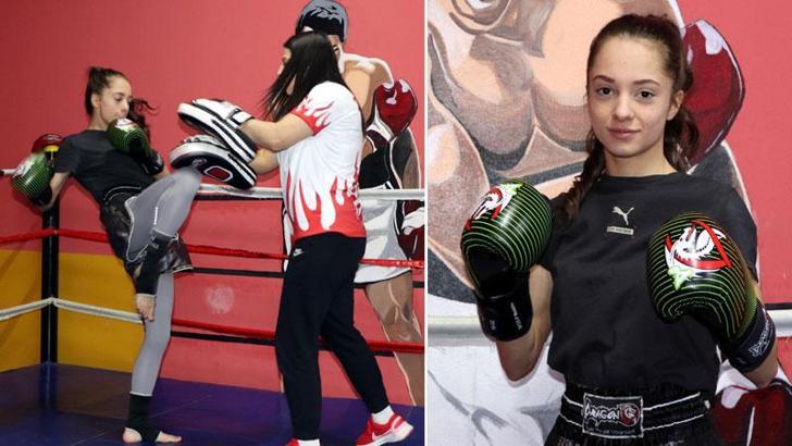 Kilo almak için geldiği fitness salonunda muaythaiye başlayan Ayşe, Avrupa Şampiyonu oldu