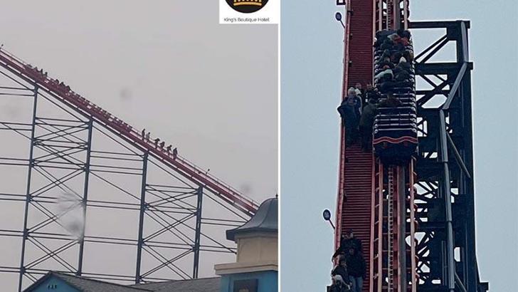 İngiltere’de sert rüzgar sebebiyle lunaparktaki hız treni durduruldu, yolcular tahliye edildi