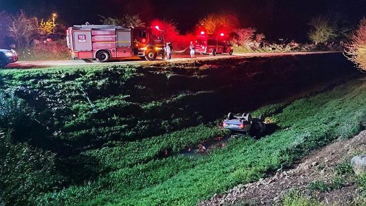 Dere yatağına devrilen otomobilin sürücüsü öldü