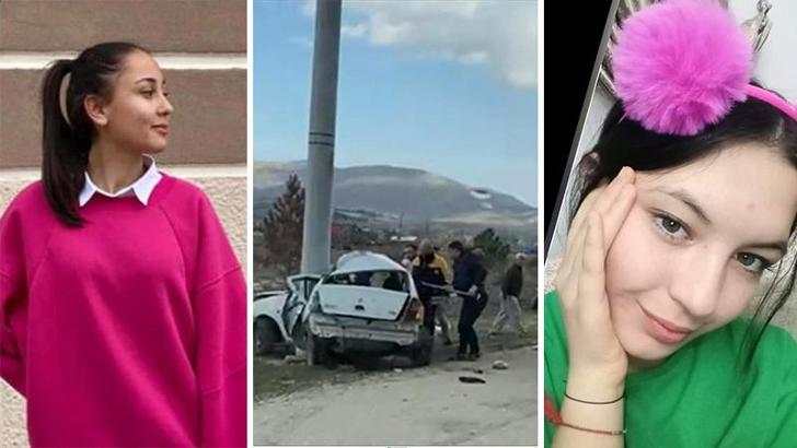 Otomobil direğe çarptı: Şevval ve Meryem öldü