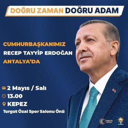 Cumhurbaşkanı Erdoğan, salı günü Antalya'da