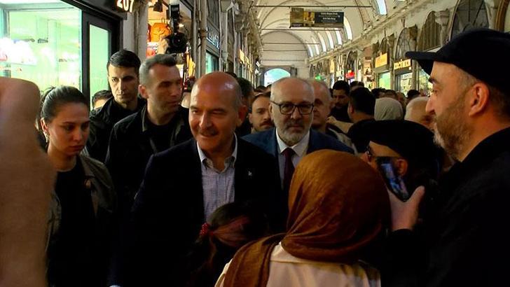 Bakan Soylu Kapalıçarşı esnafını ziyaret etti
