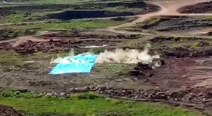 Hastane temel alanının dinamit ile açılmasına tepki