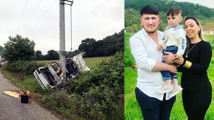 Otomobil elektrik direğine çarptı; sürücü yaralı, eşi ve oğlu öldü