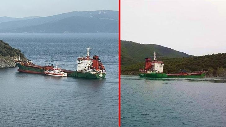 Marmara Adası açıklarında karaya oturan gemi, 3 saatte kurtarıldı