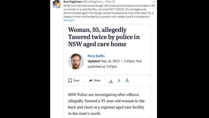 Polisin 95 yaşındaki kadını şok tabancasıyla yaralamasına tepkiler büyüyor