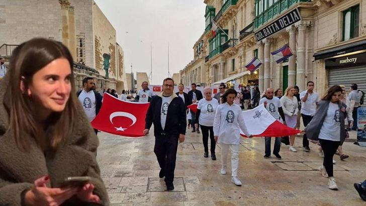Malta'da doğum gününde öldürülen Pelin için yürüdüler