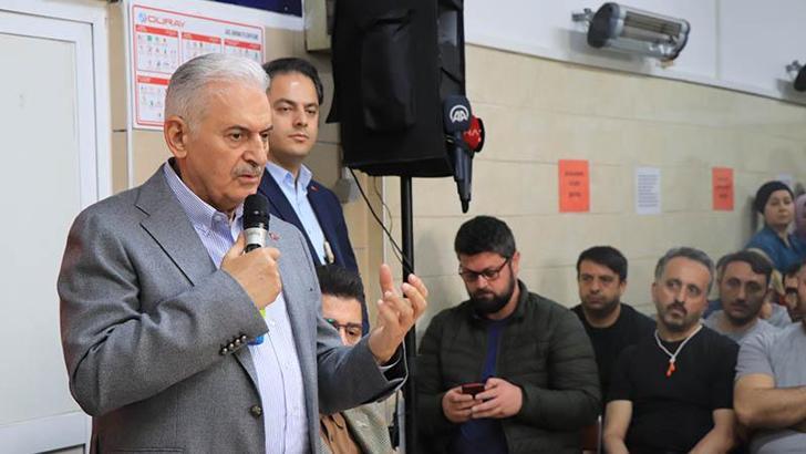 Binali Yıldırım Eyüpsultan'da fabrika çalışanlarıyla biraraya geldi
