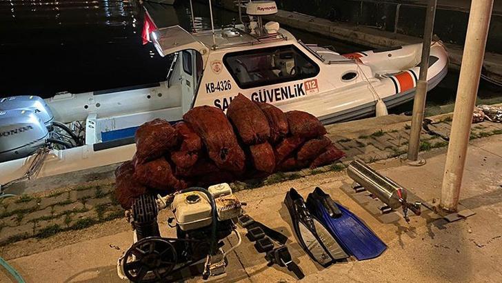 Kaçak midye avlayan 2 kişiye toplam 24 bin 937 TL para cezası