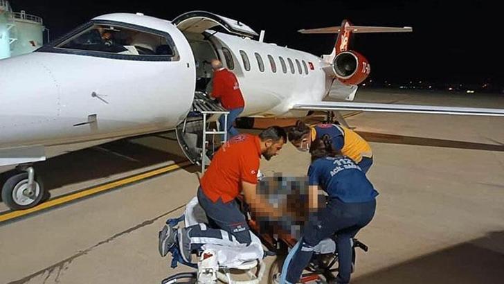 Fethiye'de salça kazanına düşen Öykü, ambulans uçakla İstanbul'a sevk edildi