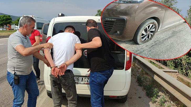 Kendisini çaldığı minibüse kilitledi, polis lastiklere ateş edip indirdi