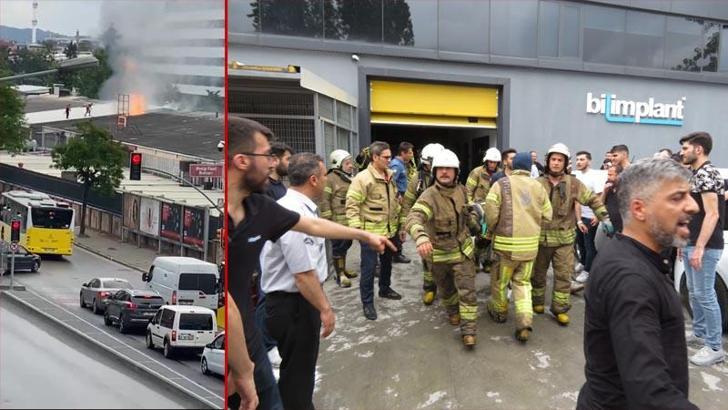 Ümraniye'de yangına müdahale eden itfaiye eri çatıdan düştü