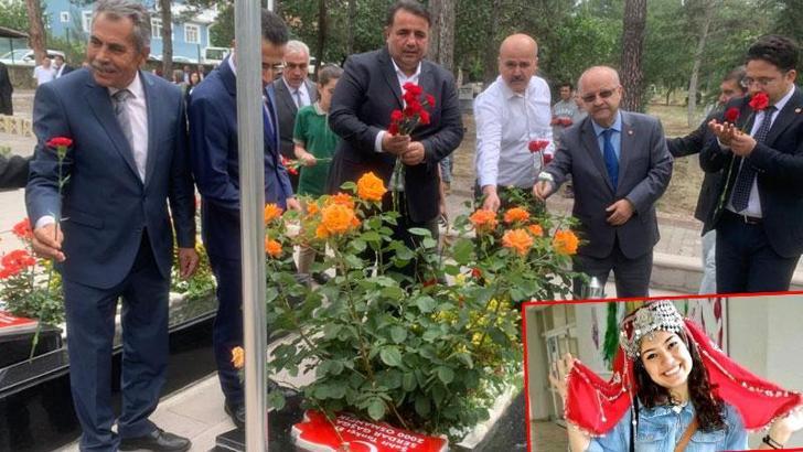 Şehit Aybüke öğretmen, kabri başında anıldı