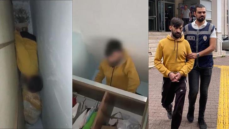 19 yıl hapisle aranıyordu, gardırop arkasında saklanırken yakalandı