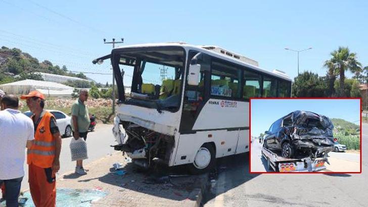 Yolcu midibüsü ile VIP minibüs çarpıştı; 3'ü Rus, 13 yaralı