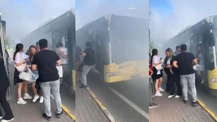 Sarıyer'de İETT otobüsünde yangın