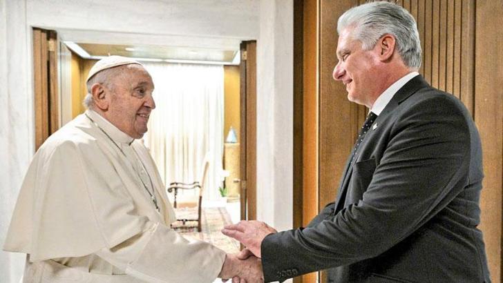 Küba Devlet Başkanı Diaz-Canel, Papa Francis ile görüştü