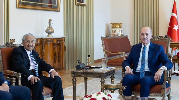 TBMM Başkanı Kurtulmuş, eski Malezya Başbakanı Mahathir Muhammed'i kabul etti