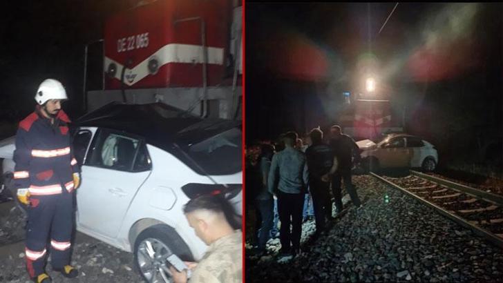 Hemzemin geçitten geçen otomobile tren çarptı; 1 ölü