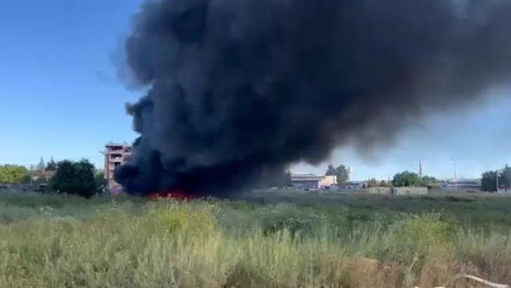 Çorum'da, hurdalıkta çıkan yangın korkuttu