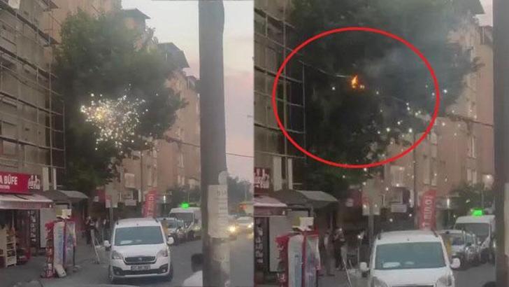 Yüksek gerilim hattında tel alev alıp koptu