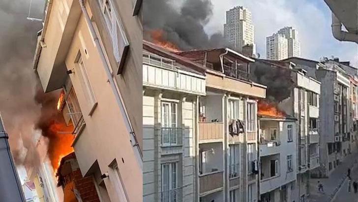 Esenyurt’ta çatıda çıkan yangın beş binanın çatısına sıçradı
