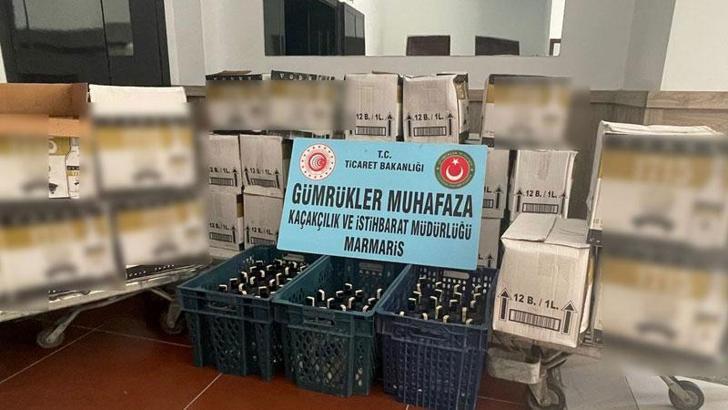 Bodrum'da 2 bin 199 şişe kaçak içki ele geçirildi