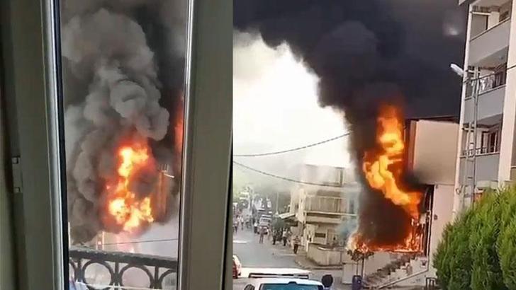 Tuzla'da tekstil atölyesi alev alev yandı