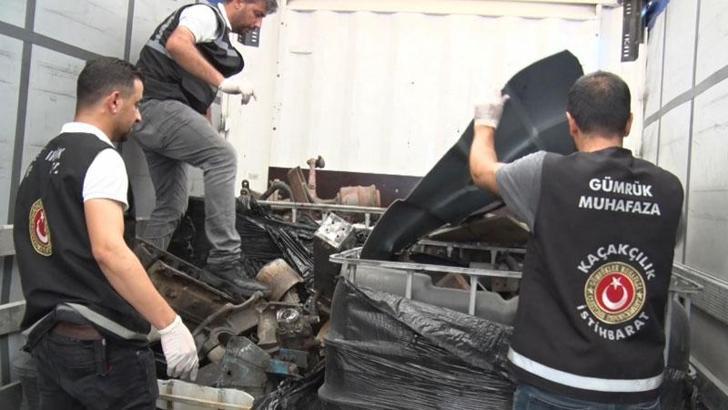 8 milyon liralık kaçak motor blokları ve şanzıman ele geçirildi