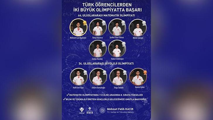 Türk öğrencilerden matematik ve biyoloji olimpiyatlarında 10 madalya