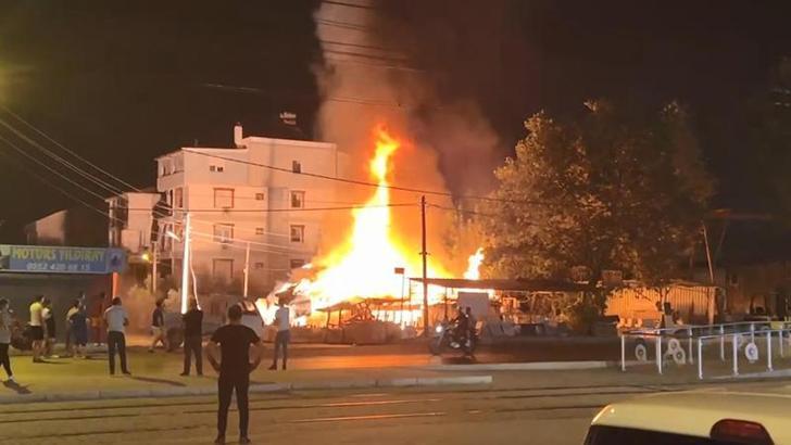 Antalya'da mermer atölyesinde yangın; 45 dakikada söndürüldü