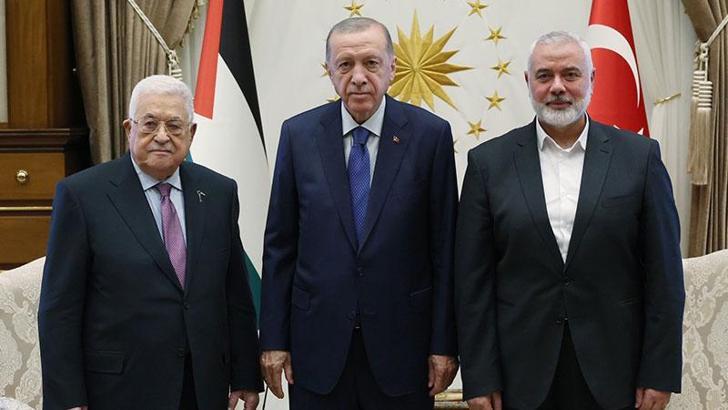 Cumhurbaşkanı Erdoğan, Abbas ve Heniyye'yi kabul etti