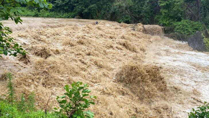 Rize'de sağanak; derelerin su seviyesi yükseldi