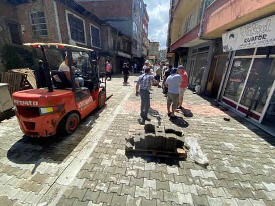 Rize'de cadde imece usulü yenilendi