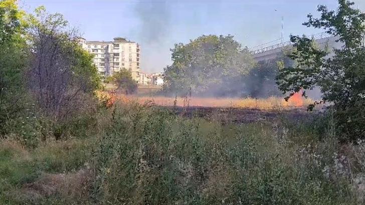 Elazığ’da kent merkezinde otluk alanda yangın