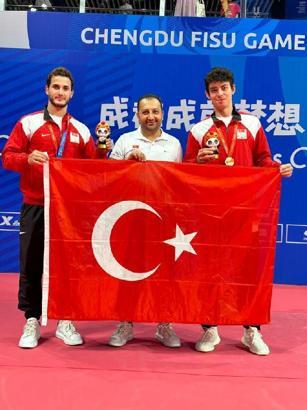 Milli masa tenisçiler İbrahim Gündüz ve Talha Yiğenler, Üniversiteler Dünya Şampiyonası'nda 3'üncü oldu