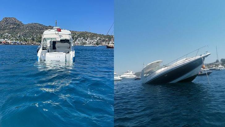 Bodrum'da 11 metrelik motoryat battı