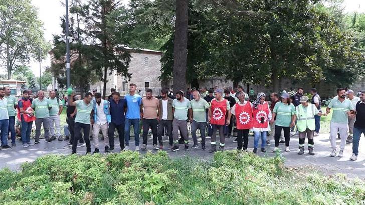 İBB'ye bağlı Ağaç A.Ş. çalışanlarından Saraçhane'de eylem