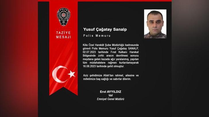 Fırat Kalkanı Harekat bölgesinde 1 polis şehit oldu