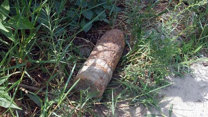 İnşaat alanında top mermisi kovanı bulundu