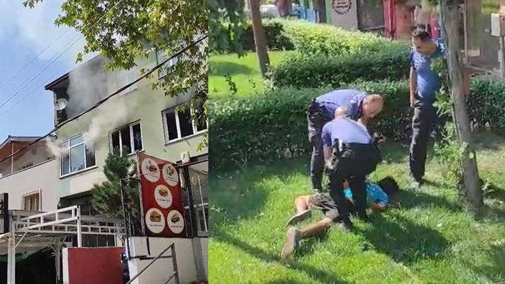 Amcasının evini ateşe verdi